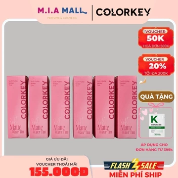 Son Tint Lì COLORKEY Soft Matte – Son Kem Tint Mịn Môi, Lên Màu Đẹp, Finish Lì Tự Nhiên, Trang Điểm Hằng Ngày