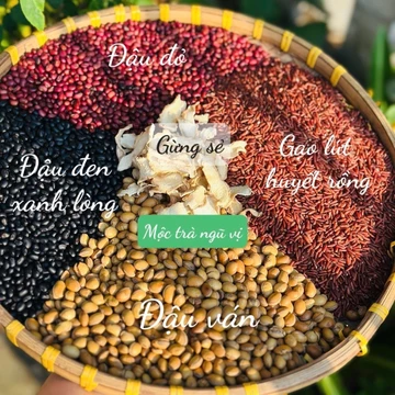 MỘC TRÀ NGŨ VỊ - GẠO LỨT HUYẾT RỒNG, ĐẬU ĐEN XANH LÒNG, ĐẬU ĐỎ, ĐẬU VÁN, GỪNG SẺ