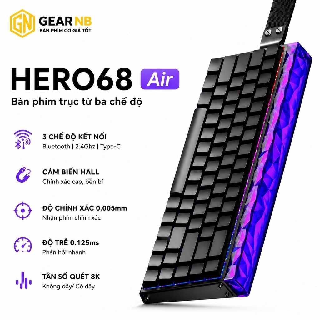 [Hoả tốc]HERO 68 HE Hall Effect Rapid Trigger 0.01mm – Bàn Phím Cơ Gaming 68% RGB Cao Cấp | BigBuy360 - bigbuy360.vn