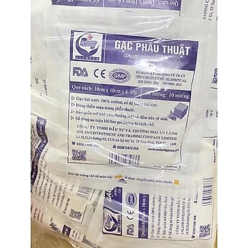 (Bịch 10 gói 100 miếng) Gạc Vô Trùng An Lành, Gạc Y Tế , Gạc Phẫu Thuật 10x10x6 lớp An Lành - Gạc Đắp Mặt Nạ
