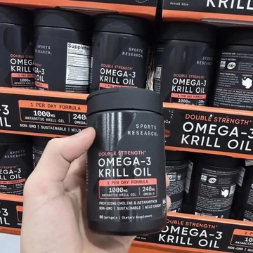 🦑🦐 [HSD 02/2029] Viên uống Dầu Nhuyễn Thể Sports Research Omega-3 Krill Oil 1000mg 90 Viên từ MỸ