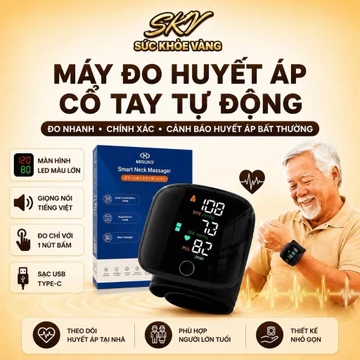 Máy đo huyết áp cổ tay , Máy đo áp huyết tự động thông báo kết quả tiếng việt
