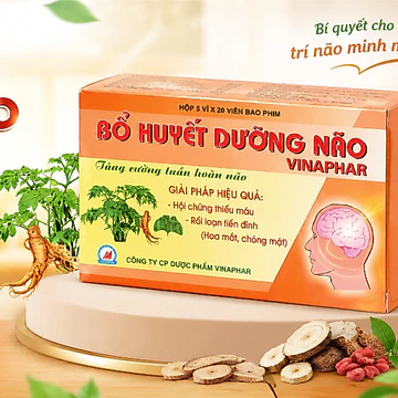 BỔ HUYẾT DƯỠNG NÃO VINAPHAR 100viên Thiếu Máu,Suy Giảm Trí Nhớ,Đau Nhức,TêBì,Mất Ngủ..