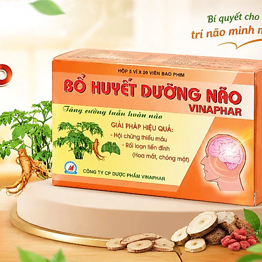 BỔ HUYẾT DƯỠNG NÃO VINAPHAR 100viên Thiếu Máu,Suy Giảm Trí Nhớ,Đau Nhức,TêBì,Mất Ngủ..