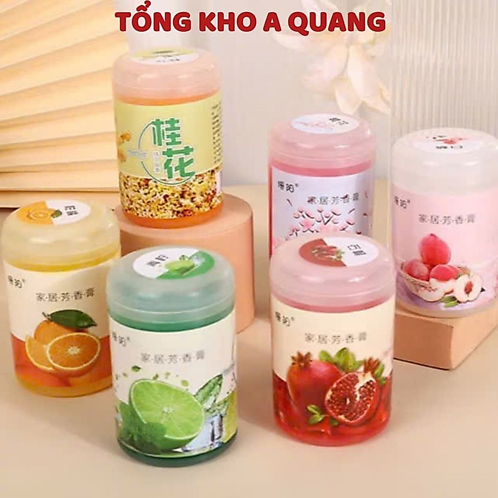 Sáp Thơm Ô Tô Hương Hoa Quả 90G Loại Có Thể Nâng Nắp Hộp Tròn, LỌ SÁP THƠM - MÃ: SAP521