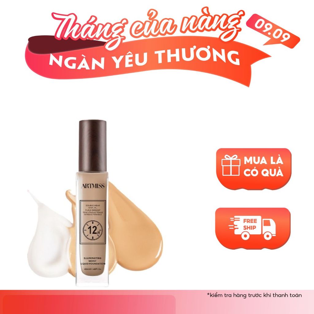 Kem nền ARTMISS MÙA ĐÔNG dạng lỏng dưỡng ẩm kiểm soát siêu mỏng lâu trôi thấm nước 12H - 40ML