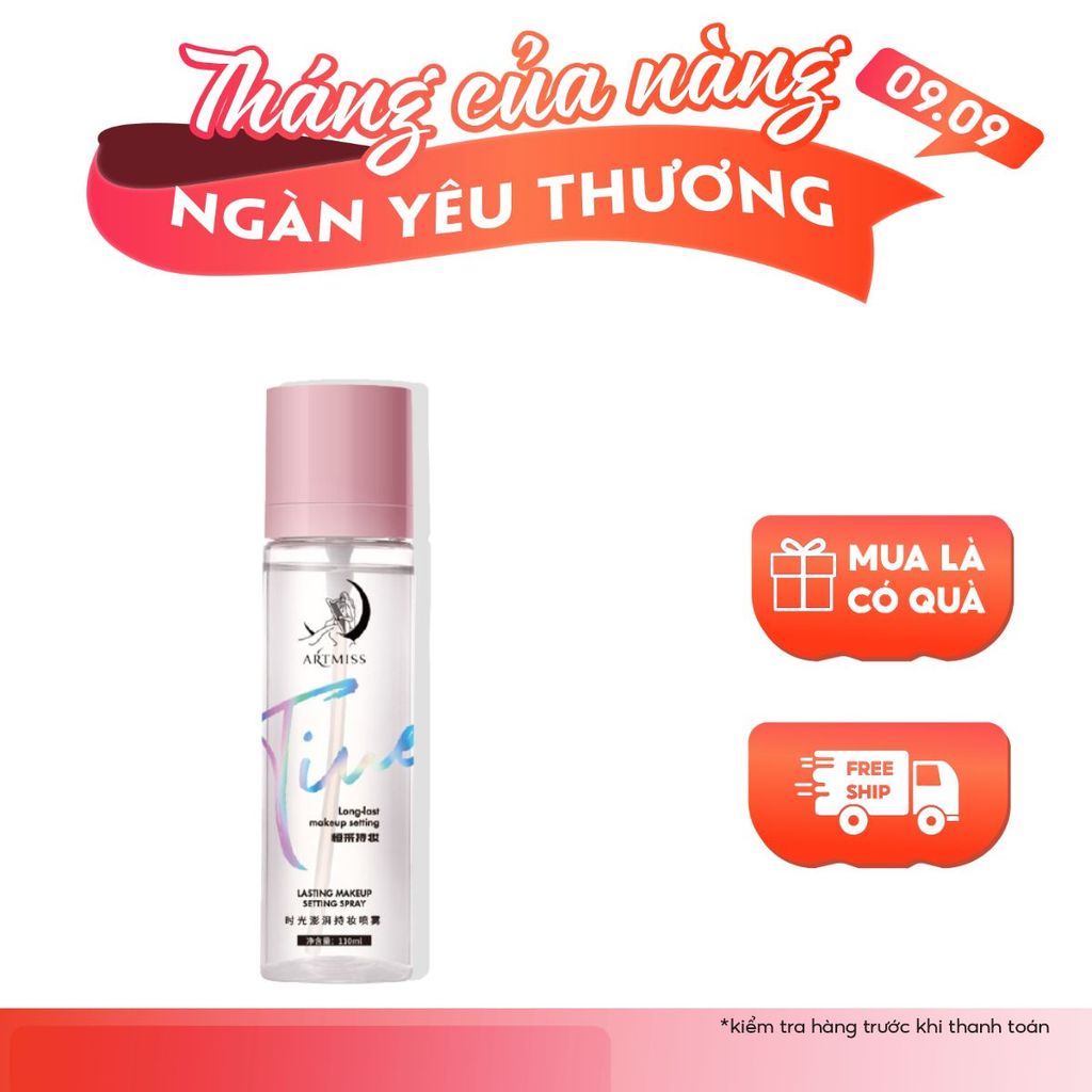 Xịt khóa nền Artmiss pink collection cố định nền lâu trôi và kiềm dầu dưỡng ẩm trên da 110ml | BigBuy360 - bigbuy360.vn