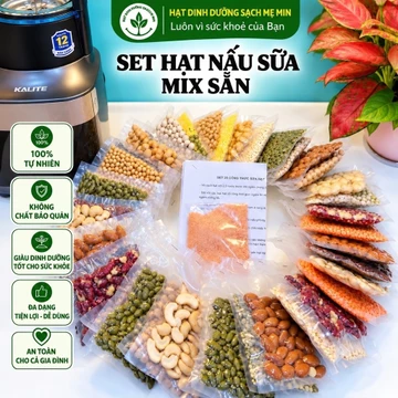 Set hạt nấu sữa mix sẵn, combo hạt làm sữa, set hạt dinh dưỡng làm sữa/ nấu cháo, kèm tờ hướng dẫn chi tiết - Mẹ Min