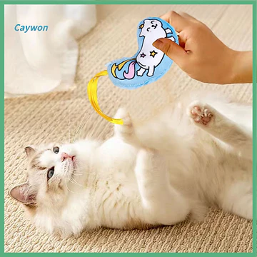 Caywon Kỳ Lân Đồ Chơi Mèo Sang Trọng Squeaky Đồ Chơi Mèo Con Tương Tác Nhai Đồ Chơi Nhồi Bông Kỳ Lân Có Đuôi Ruy Băng Cho Mèo Trong Nhà Giảm Lo Âu Và Chơi Solo