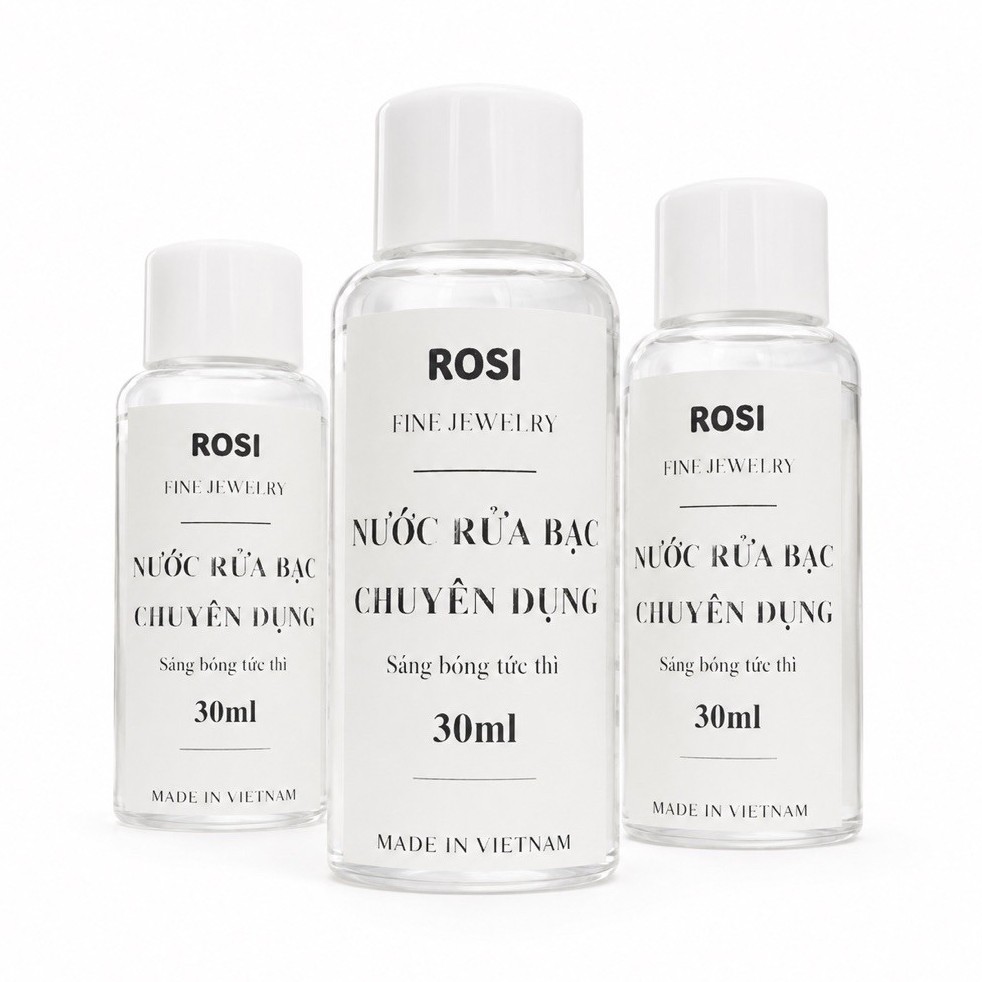 Nước rửa bạc rosi jewelry chuyên tẩy rửa bạc trắng sáng 30ml