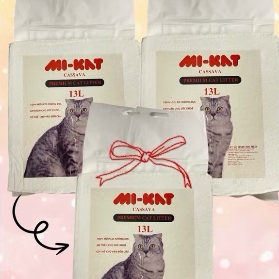 [MẤT CHÂN KHÔNG] Cát sắn MI-KAT an toàn cho mèo đi vệ sinh