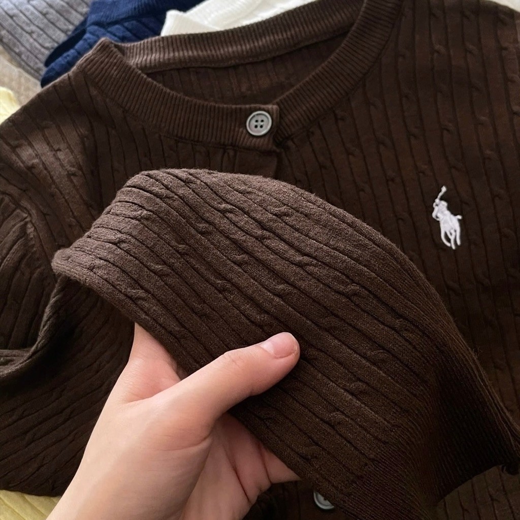 𝐬𝐭𝐮𝐝𝐢𝐨𝐛𝐲𝟐𝟓 | ÁO CARDIGAN LEN THỪNG LOGO NGỰA THÊU HÀNG QC | BigBuy360 - bigbuy360.vn