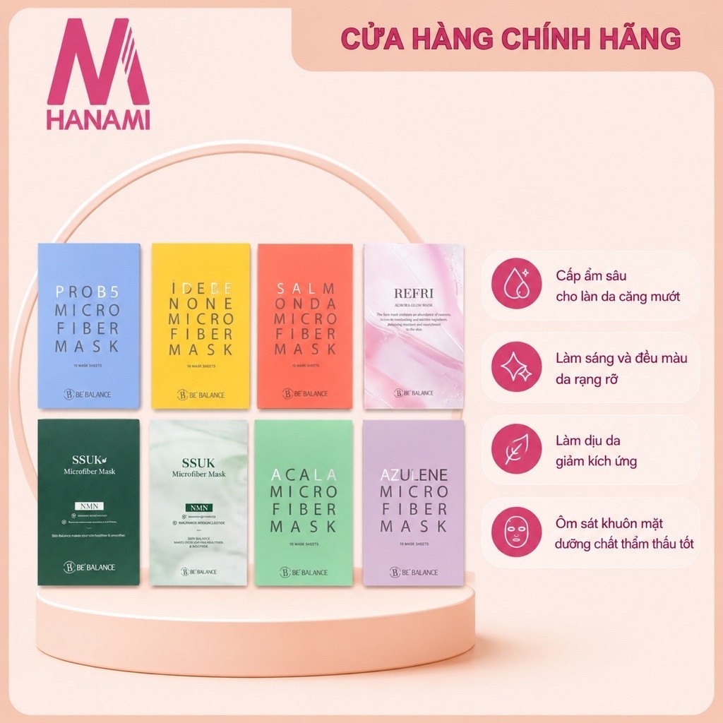 Mặt nạ Be’Balance Vải Vi Sợi Cao Cấp Cấp Ẩm, Phục Hồi, Dưỡng Sáng Chăm Sóc Da Chuyên sâu Hàn Quốc