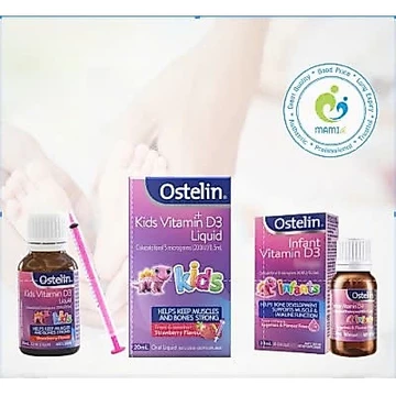 Vitamin D3 (20ml) phát triển xương và răng cho trẻ từ 6 tháng đến dưới 12 tuổi Ostelin Vitamin D3 Liquid Kids, Úc