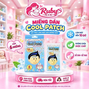 Miếng Dán Hạ Sốt Cool Patch – Làm Mát Dịu Êm, Tiện Lợi Khi Cần Hạ Nhiệt - Hộp 6 miếng rubymevabe
