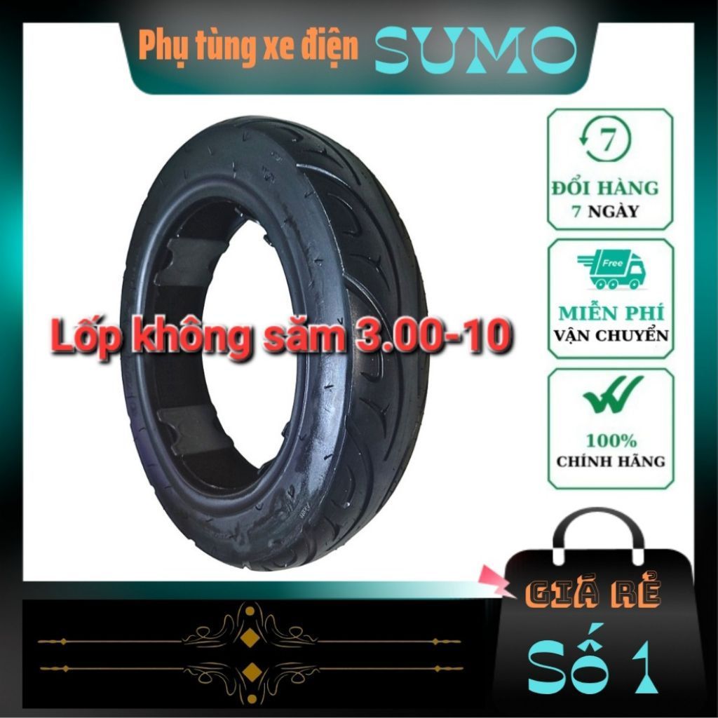 Lốp xe điện không săm 3.00-10 (16×3.0), vỏ không săm xe điện 3.00-10 (16×3.0) hàng chính hãng BOSS