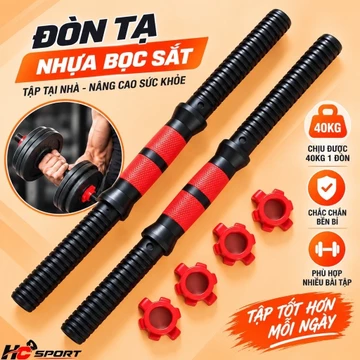 Bộ Thanh Đòn Tạ Tay 40cm/50cm – Tay Cầm Tạ Lắp Tạ Đĩa Tập Gym, Tập Tay, Vai, Ngực Tại Nhà