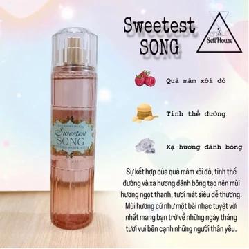 Body mist Bath And Body Works, xịt body mist nữ 236ML - Xịt thơm toàn thân đầy đủ mùi hot (AUTH) SWEETEST SONG