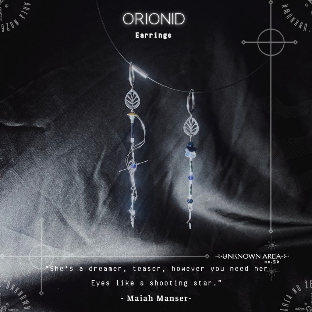 Unknown Area no 26  - Khuyên Tai Bông Tai Thép Không Gỉ Orionid - Phong Cách Boho Y2k Unisex Nam Nữ
