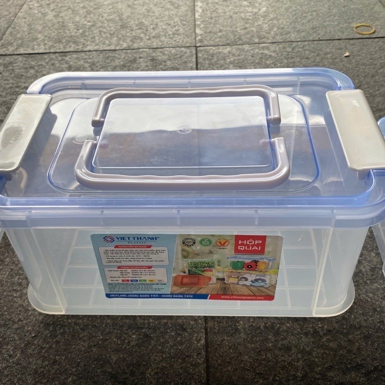 Hộp nhựa có quai Duy Tân/Việt Thành 1500ml/3700ml/7200ml