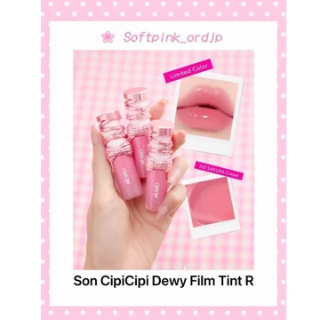 [Bản Mới] Son Tint Bóng CipiCipi Dewy Film Tint R Nhật Bản - Vỏ Nơ Xinh Xắn Căng Mọng Lâu Trôi Nội Địa Nhật