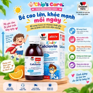 Siro canxi cho bé Doppelherz Kinder Calciovin bổ sung canxi hữu cơ (Chai 200ml) cho từ 03 tuổi