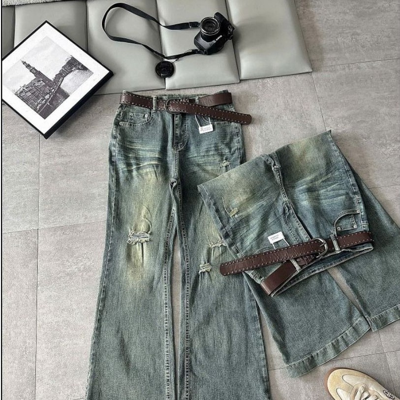 [DEAL SỐC] Quần Jean Nữ Ống Loe Co Giãn QC530 Bigsize 55-85kg, Cạp Cao Tôn Dáng, Rách Thời Trang 2KJEANS | BigBuy360 - bigbuy360.vn