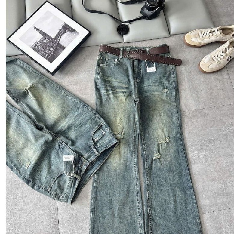 [DEAL SỐC] Quần Jean Nữ Ống Loe Co Giãn QC530 Bigsize 55-85kg, Cạp Cao Tôn Dáng, Rách Thời Trang 2KJEANS | BigBuy360 - bigbuy360.vn