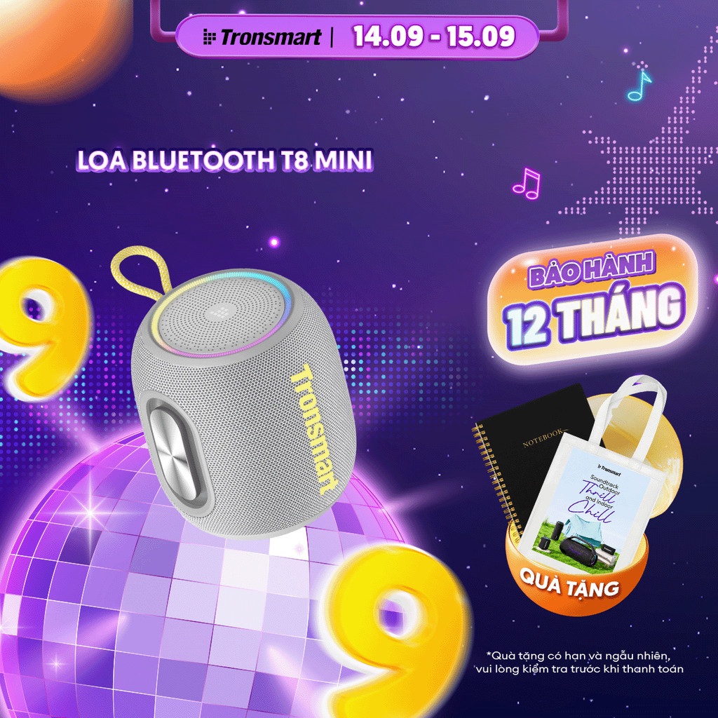 [MỚI] Loa Bluetooth Tronsmart T8 MINI |  Công suất 15W | Sử Dụng Đến 18h | Âm Thanh 360° | Bảo Hành 12 Tháng