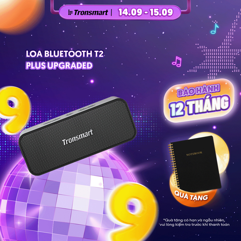 Loa Bluetooth Tronsmart T2 Plus/ T2 Mini V5.3 | Công suất 20W | 24H chơi nhạc | Hỗ trợ thẻ nhớ | Bảo hành 12 tháng