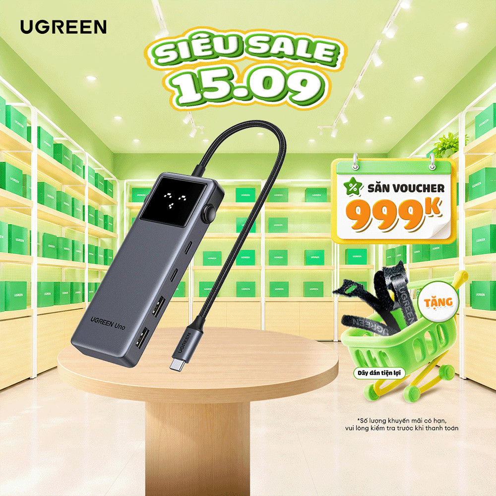 Hub chuyển đổi Type C Ugreen 6 in 1/ 7in 1 | Thiết kế Groovy Robot | Truyền tải nhanh chóng | BH 18T 1 đổi 1 35998 45155