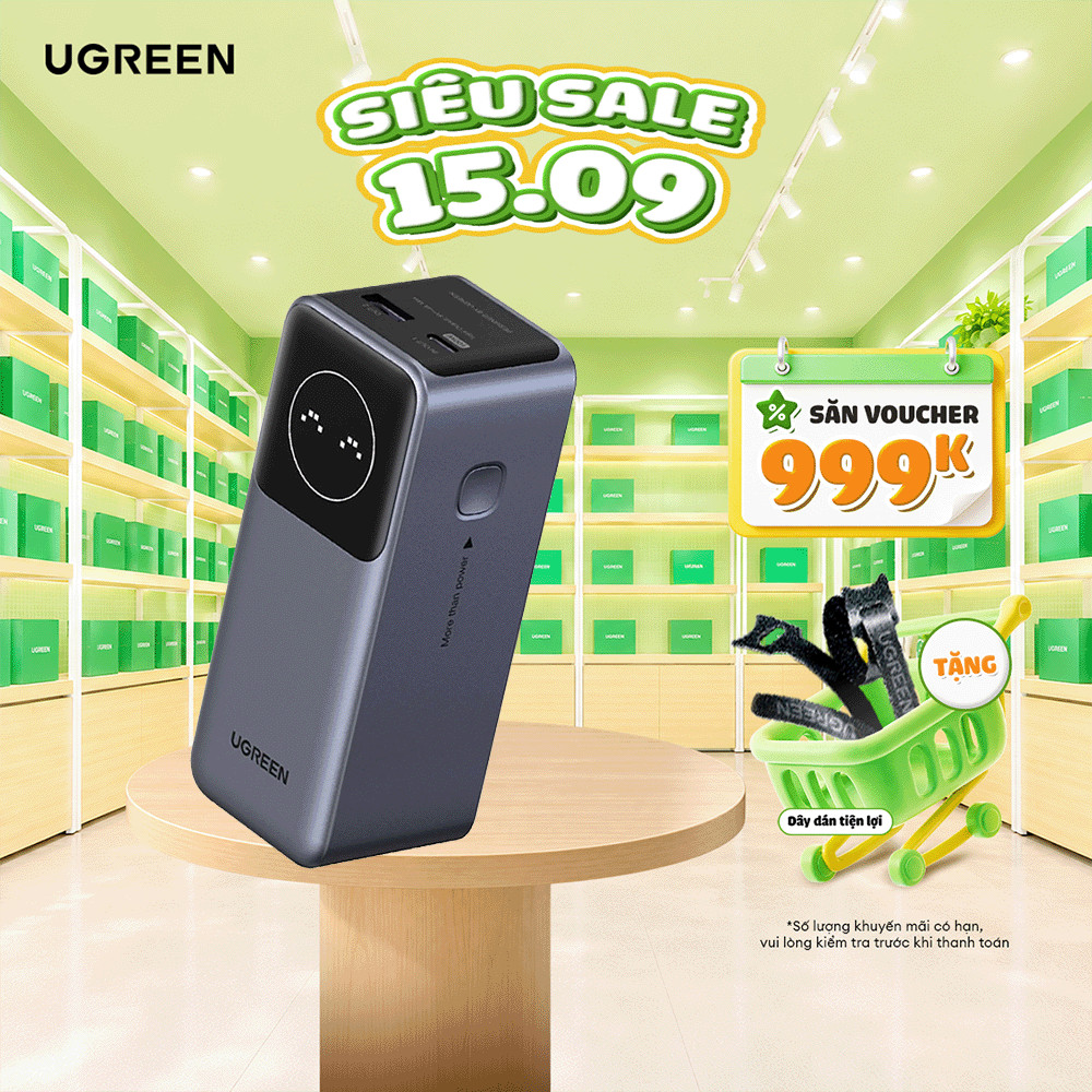 Pin sạc dự phòng Ugreen 12000mAh-20000mAh-25000mAh 100W-200W | Hỗ trợ sạc nhanh PD/QC/PPS | Bảo hành 18 tháng 1 đổi 1
