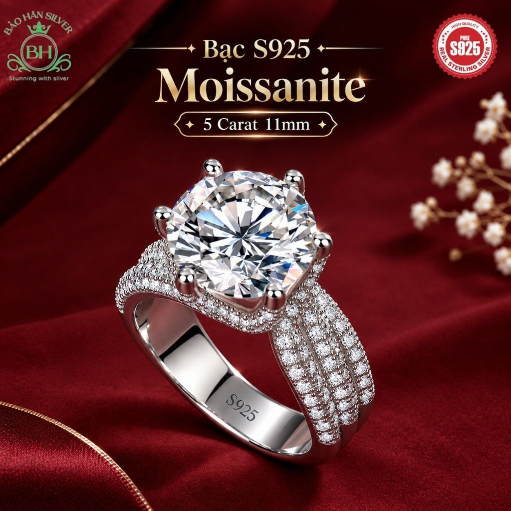 Women's 925 Silver Wedding Ring by Bảo hân Silver