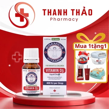 [Quà tặng bé ]Bioamicus Vitamin D3 - Bổ Sung Vitamin D3 Giúp Phát Triển Xương - Thanhthaopharmacy