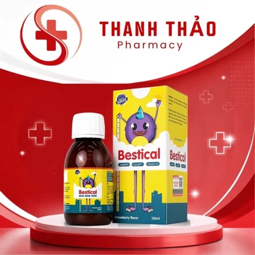 Canxi cho bé bestical bổ sung canxi d3 k2 giúp phát triển chiều cao,xương răng chắc khỏe lọ 120ml-tt