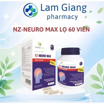 Viên bổ não NZ Neuro Max Eveday Health giúp hoạt huyết dưỡng não, tăng cường tuần hoàn và lưu thông máu não - 60v