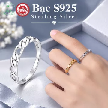 Nhẫn bạc ý bạc 925 Nhẫn bạc nữ nhẫn bạc 925 nữ nhẫn bạc Ý cao cấp Bảo Hân Silver BH0163S
