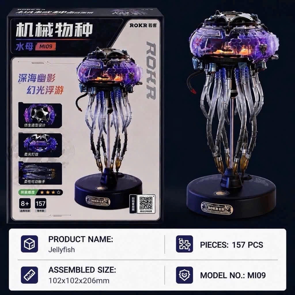 [Hàng Sẵn] Mô Hình Lắp Ráp 3D ROKR MI09 Jellyfish (Mô hình chuyển động, có đèn Led) | BigBuy360 - bigbuy360.vn