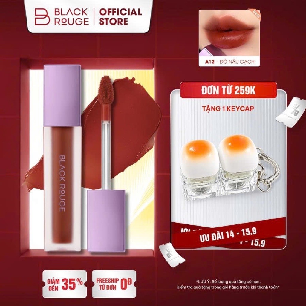 [KOL LIVESTREAM] Son kem Black Rouge Airfit Velvet Tint Ver 2 Mood Filter - 4.5g
