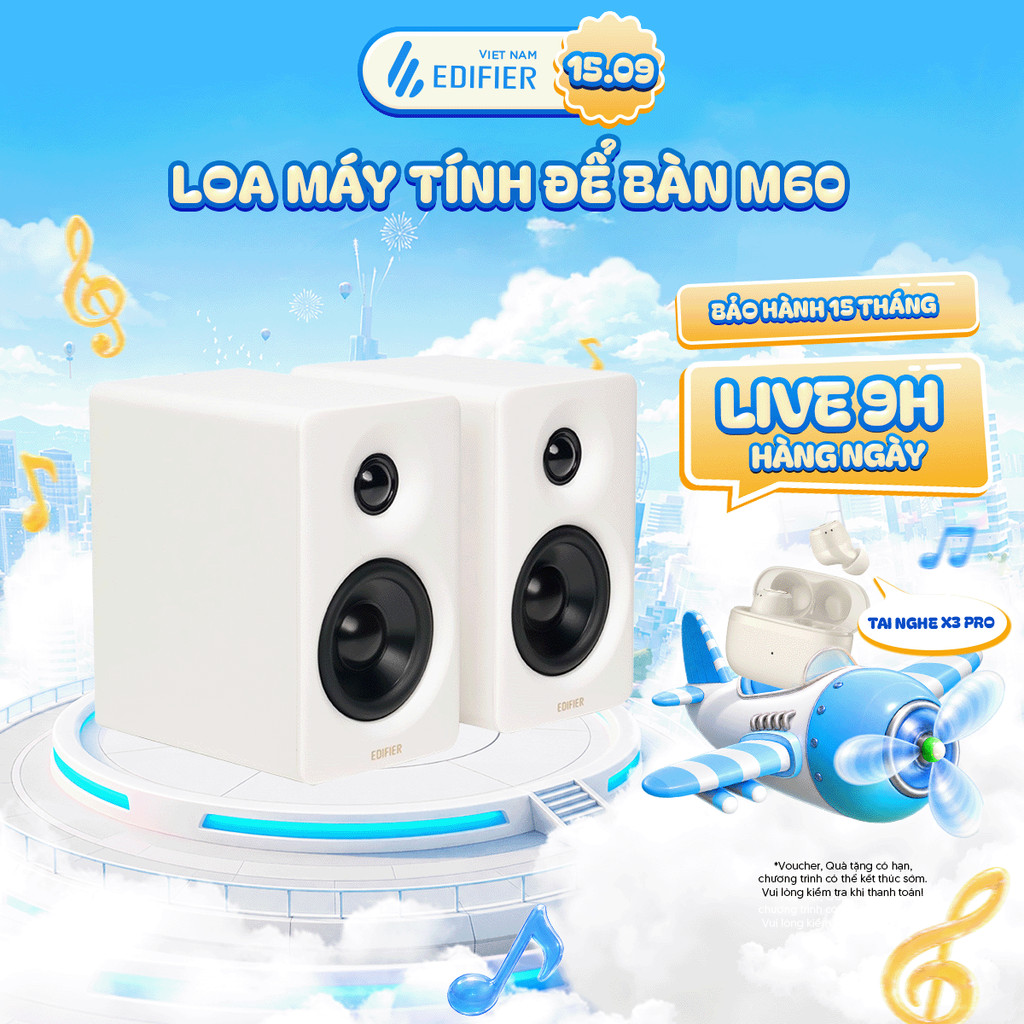Loa Máy Tính Để Bàn EDIFIER M60 | Công suất 66W | Thiết Kế Nhỏ Gọn | Chạm Điều Khiển | Bảo Hành 15 Tháng