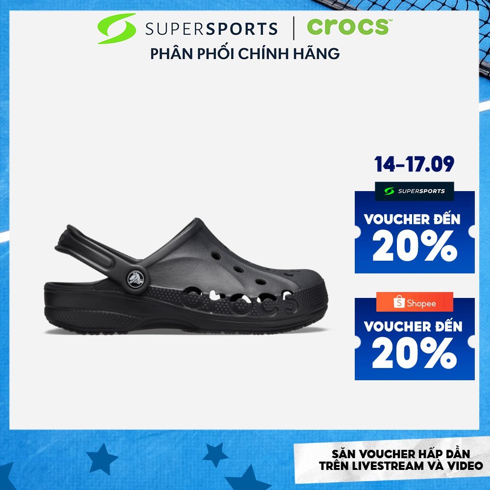 Giày Clog Unisex Crocs Baya - Đen - 10126-001 LS100 B000