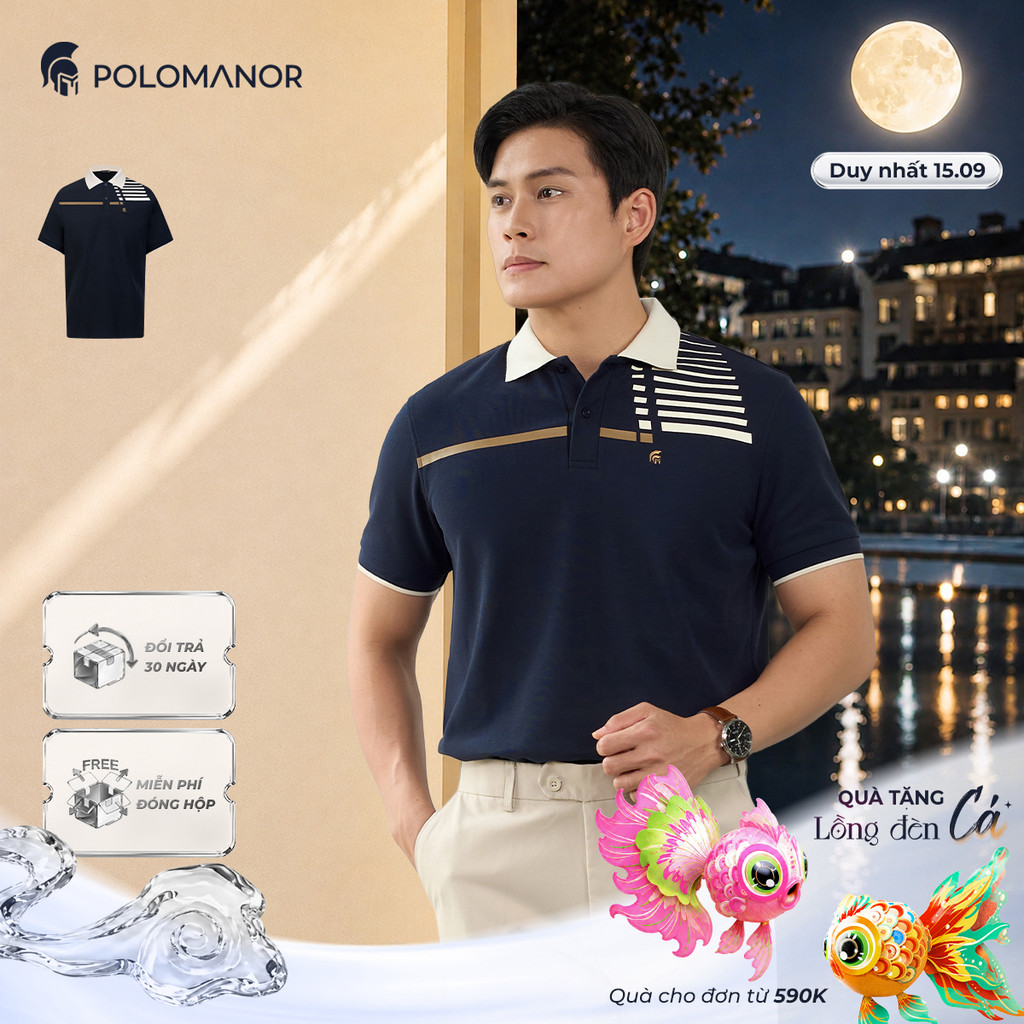 [GIÁ CHỈ CÓ TRÊN LIVE] [DEAL LỄ TRUNG THU] Áo polo nam cao cấp LINE, chất liệu mới CVC Diamond thanh lịch - POLOMANOR
