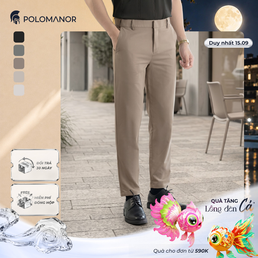 [BEST SELLER] Quần dài kaki nam SD, chất liệu Kaki gân Hàn Quốc chuẩn form tôn dáng sang trọng - POLOMANOR