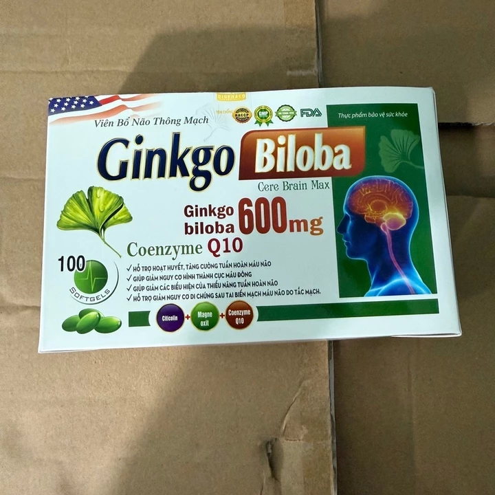 Viên uống bổ não thông mạch Ginkgo biloba CERE BRAIN MAX Giúp bổ não tăng cường tuần hoàn máu não giảm nguy cơ tai biến