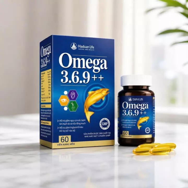 Viên uống bổ mắt Omega 369 ++ Obiphar - Hỗ trợ làm giảm triệu chứng khô mắt, mỏi mắt, nhìn mờ (Lọ 60 viên)