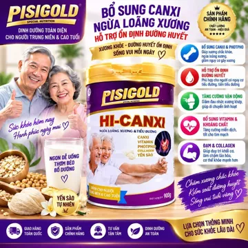 ( KÈM THÊM 1 LỌ YẾN 70ML ) CANXI PISIGOLD SỮA NGƯỜI CAO TUỔI TỐT CHO TIM MẠCH, NGỪA LOÃNG XƯƠNG ,TIỂU ĐƯỜNG.