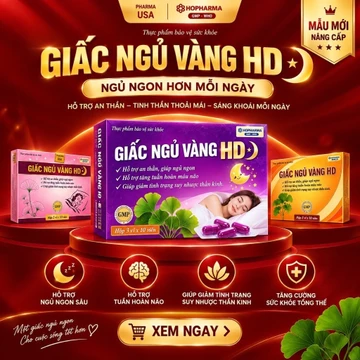 Viên ngủ ngon Giấc ngủ vàng HD giúp ngủ ngon và sâu giấc, hỗ trợ mất ngủ dưỡng tâm an thần