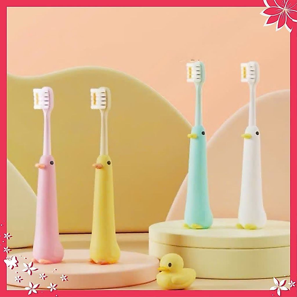 Combo 2 Chiếc Bàn Chải Đánh Răng Hình Chú Vịt Sợi Lông Mềm Cho Bé Từ 3 Đến 12 Tuổi - SET BÀN CHẢI VỊT - MÃ: BANCHAI458