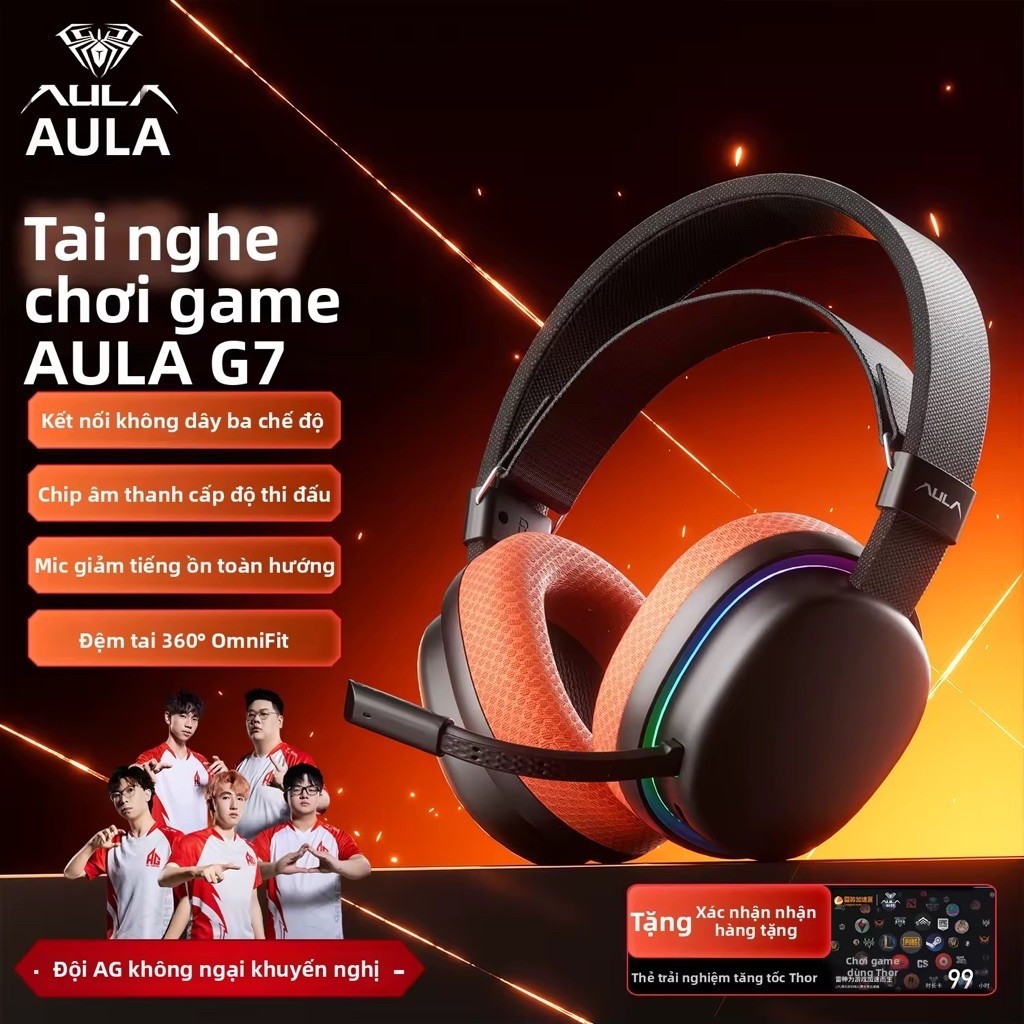 AULA G7 Pro – Tai Nghe Gaming Không Dây 3 Mode 2.4G + Bluetooth 5.3 + Có Dây, 7.1 Surround, RGB | BigBuy360 - bigbuy360.vn