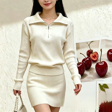 Áo Len Cổ Cao Cổ Nữ Áo Len Merino Len Thu Đông Zip Áo Chui Đầu Dài Tay Dệt Kim Áo Len Top Nữ Quần Áo
